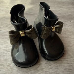 Mini Melissa Girl's Mini Sugar Rain Bow Boots Size 9